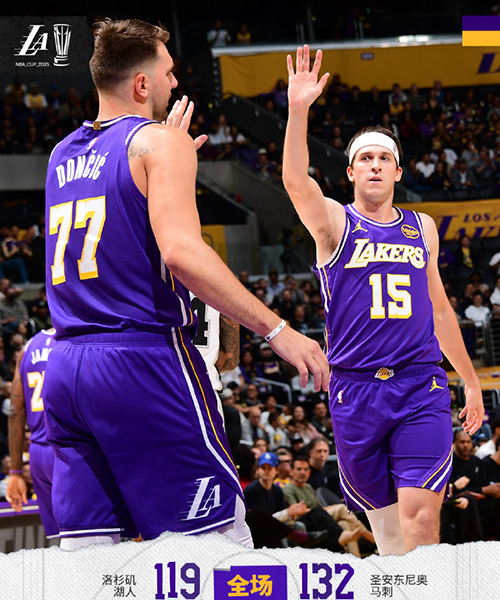 NBA杯-湖人119-132马刺无缘半决赛,东契奇35+8,卡斯尔30+10+6