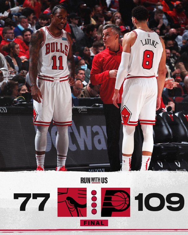 步行者108-90大胜公牛 小萨博尼斯21+11 德罗赞18分 拉文17分